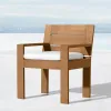 Sustainable Solid Teak Wood Outdoor Dining Set for Luxury Villa Garden and Contemporary Resort Hotel Patio Dining Space