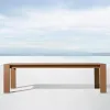 Sustainable Solid Teak Wood Outdoor Dining Set for Luxury Villa Garden and Contemporary Resort Hotel Patio Dining Space