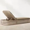 Sustainable Solid Teak Wood Outdoor Sunbed for Luxury Villa Poolside Garden and Contemporary Resort Hotel Patio Deck Area