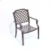 Victorian Scroll European Durable Cast Aluminum Patio Dining Chair with Turned Legs for Courtyard Use