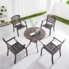 Victorian Scroll European Durable Cast Aluminum Patio Dining Chair with Turned Legs for Courtyard Use