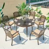 Victorian Scroll European Durable Cast Aluminum Patio Dining Chair with Turned Legs for Courtyard Use
