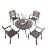Victorian Scroll European Durable Cast Aluminum Patio Dining Chair with Turned Legs for Courtyard Use