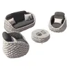 Villa Hotel Outdoor Furniture Conversation Lounge Sofa Set Rope Weaving Patio Garden Living Room One Seater Sofa Chair Durable