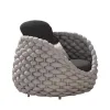 Villa Hotel Outdoor Furniture Conversation Lounge Sofa Set Rope Weaving Patio Garden Living Room One Seater Sofa Chair Durable