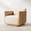 Villa Luxury Modern Teak Outdoor Sofa Set Waterproof Sun Protection Durable Eco-Friendly Furniture for Living Room Patio Hotel
