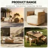 Villa Luxury Modern Teak Outdoor Sofa Set Waterproof Sun Protection Durable Eco-Friendly Furniture for Living Room Patio Hotel