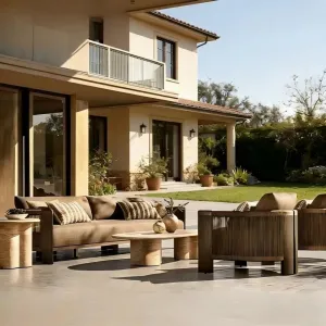 Villa Modern Aluminum Outdoor Sofa Set-Eco-Friendly Waterproof Luxury Living Room Garden Furniture for Hotel Patio