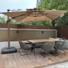 Waterproof Foldable 3x3m Square Roman Sun Umbrella with Plastic Base for Villa Hotel Hospital Outdoor Furniture