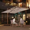 Waterproof Foldable 3x3m Square Roman Sun Umbrella with Plastic Base for Villa Hotel Hospital Outdoor Furniture