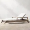 Weatherproof Premium Teak Wood Garden Sunbed Luxury Outdoor Furniture for Star Hotel Poolside and Private Estate Terrace