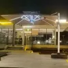 White Square Garden Outdoor Umbrella Aluminum Centre Pole Plastic Base Outdoor Furniture Includes Storage Stand Holder