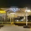 White Square Garden Outdoor Umbrella Aluminum Centre Pole Plastic Base Outdoor Furniture Includes Storage Stand Holder