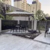 White Square Garden Outdoor Umbrella Aluminum Centre Pole Plastic Base Outdoor Furniture Includes Storage Stand Holder