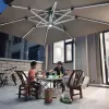 White Square Garden Outdoor Umbrella Aluminum Centre Pole Plastic Base Outdoor Furniture Includes Storage Stand Holder