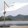 White Square Garden Outdoor Umbrella Foldable Design Big Size Centre Pole Plastic Base Outdoor Furniture Convenient Storage