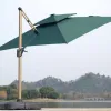 White Square Garden Outdoor Umbrella Foldable Design Big Size Centre Pole Plastic Base Outdoor Furniture Convenient Storage