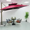 White Square Garden Outdoor Umbrella Foldable Design Big Size Centre Pole Plastic Base Outdoor Furniture Convenient Storage