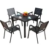 Wholesale Modern Durable Aluminum Alloy Outdoor Dining Table and Chair Set for Park Villa Courtyard Hotel Living Room Use