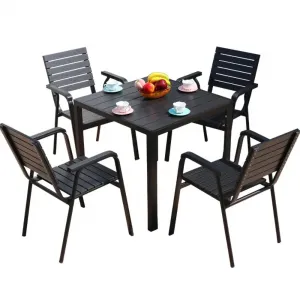 Wholesale Modern Durable Aluminum Alloy Outdoor Dining Table and Chair Set for Park Villa Courtyard Hotel Living Room Use