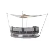 Alihola Garden Outdoor Furniture Modern Fashion Waterproof Cushions Luxury Aluminum Rotating Sofa Set