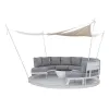 Alihola Garden Outdoor Furniture Modern Fashion Waterproof Cushions Luxury Aluminum Rotating Sofa Set