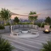 Alihola Modern Fashion Aluminum Rotating Sofa Set Luxury Outdoor Garden Furniture Waterproof Cushions for Outdoor Patio Leisure