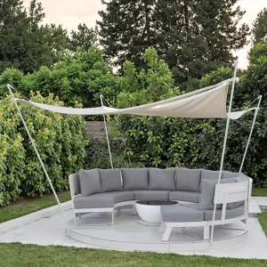 Alihola Modern Fashion Aluminum Rotating Sofa Set Luxury Outdoor Furniture Waterproof PE Rattan Plastic Cushions for Patio Park