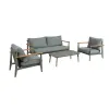 All-Weather Modern Outdoor Seating Set Durable Garden Teak Terrace Sofa Stylish Garden Furniture