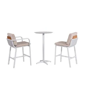 Aluminum Frame Outdoor Dining Armchair Sofa Set With Wood Material for Garden Patio Hotels for Outdoor Entertaining