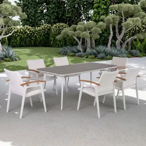 Aluminum Patio Dining Table and Chair Outdoor Furniture Dining Set for Courtyard