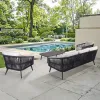 Aluminum 3-Seater Outdoor Sofa Garden Patio Furniture for Courtyard for Single Sofa Use