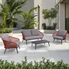 Aomori New Leisure Classic Outdoor Furniture Single Garden Sofa Aluminum 2-seater Sofa