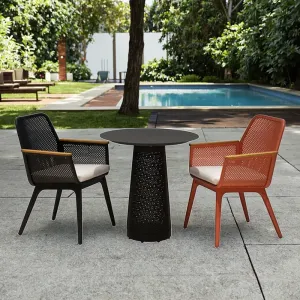 Askr Modern Teak Outdoor Dining Table Chair Set for Villa Courtyard Garden or Restaurant Stylish Furniture for Outdoor Space