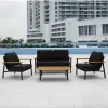 Baochin Modern Leisure Aluminum Outdoor Garden Sofa Set 4 Pcs for Patio Courtyard Hotel Villa Swimming Pool