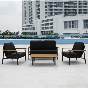 Baochin Modern Leisure Aluminum Outdoor Garden Sofa Set 4 Pcs for Patio Courtyard Hotel Villa Swimming Pool