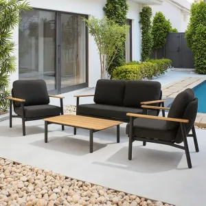 Baochin Modern Leisure Aluminum Outdoor Sofa Set Spun Polyester Fabric for Patio Garden Courtyard Hotel Villa