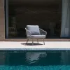 Best Seller Modern Design Natural Teak Wood Sofa Set 3 Seater Dark Grey Cushion Hotel Garden Outdoor Furniture
