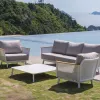 Best Selling Modern Patio Furniture Sectional Sofa Set Durable Rattan Metal Fabric for Garden Courtyard or Hotels