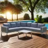 Best Selling Modern Patio Furniture Sectional Sofa Set Durable Rattan Metal Fabric for Garden Courtyard or Hotels