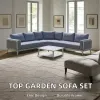 Best Selling Modern Patio Furniture Sectional Sofa Set Durable Rattan Metal Fabric for Garden Courtyard or Hotels