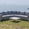 Best Selling Modern Patio Furniture Sectional Sofa Set Durable Rattan Metal Fabric for Garden Courtyard or Hotels