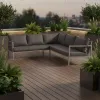 Comfortable Best Waterproof L Shape Aluminium Modular Outdoor Garden Sofa Lounge Set for Terrace