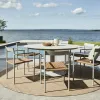 DK Modern Outdoor Dining Table Set Aluminium Patio Furniture for Villa Garden Restaurant Tables and Chairs