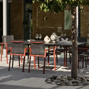Delia+Bigby Modern Outdoor Dining Set Durable Aluminum Frame Garden Patio Furniture for Hotels and Home Use