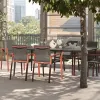 Delia+Bigby Modern Outdoor Dining Set Durable Aluminum Frame Garden Patio Furniture for Hotels and Home Use
