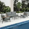 France Style Outdoor Aluminum Garden Furniture Modern Single and 3-Seater Sofas for Balcony