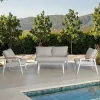 Garden Patio Furniture Teak Wood 2-Seater Outdoor Lounge Sofa Single Sofa Fabric for Beach Hotel Restaurant Use
