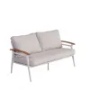 Garden Patio Furniture Teak Wood 2-Seater Outdoor Lounge Sofa Single Sofa Fabric for Beach Hotel Restaurant Use