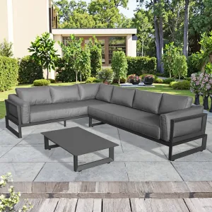Garden Sofa Aluminium Outdoor Furniture Patio Sofas Set Hotel Modern Sun Lounge Sofa and Table Sets
